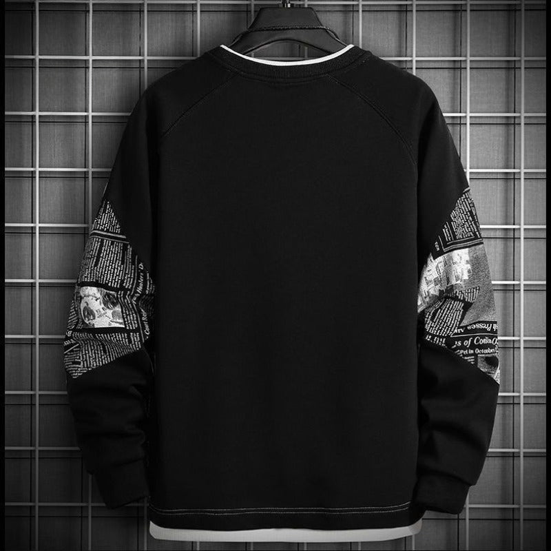 Men's Black Graphic Hoodie – Cotton, Hooded, Casual