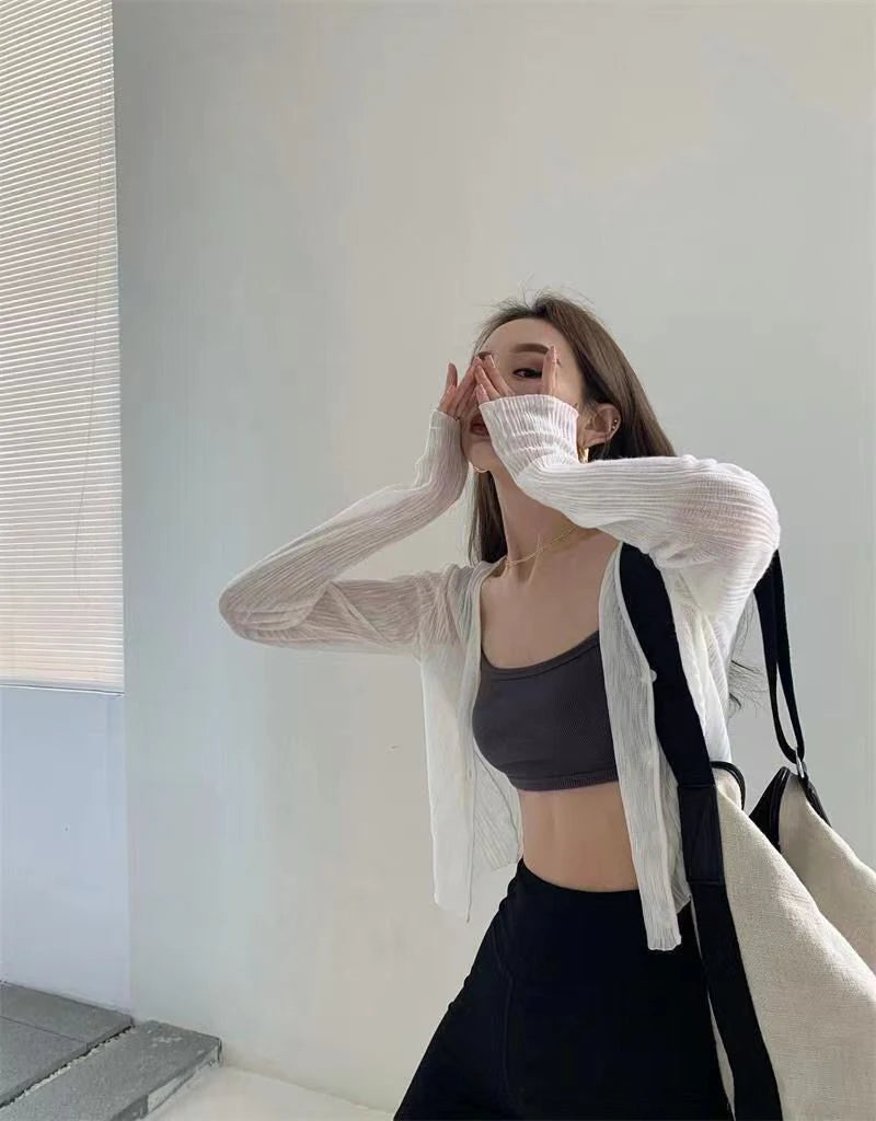 Korean Style See-Through Sunscreen Cardigan