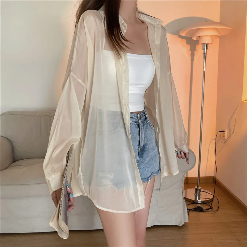 Silk Satin Batwing Sleeve Blouse