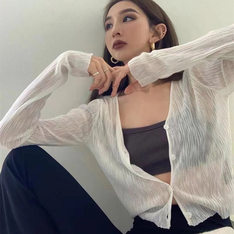 Korean Style See-Through Sunscreen Cardigan