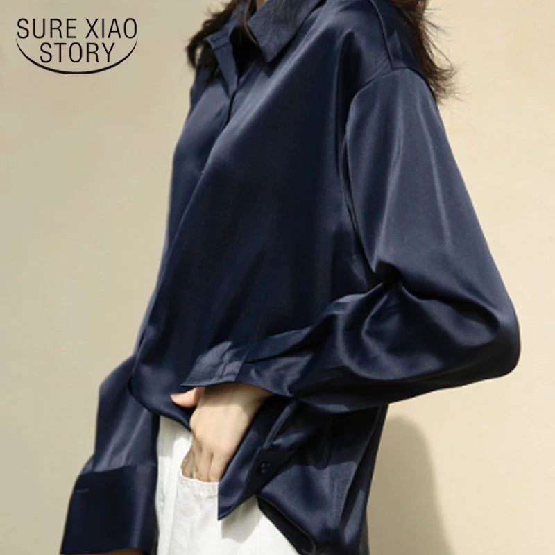 Silk Satin Batwing Sleeve Blouse