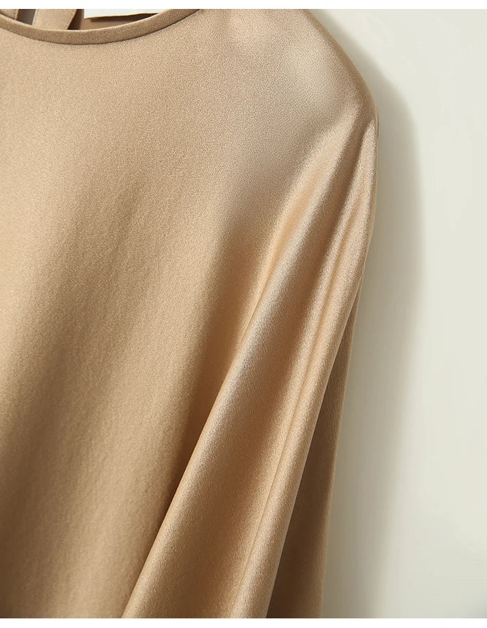 Silk Satin Batwing Sleeve Blouse