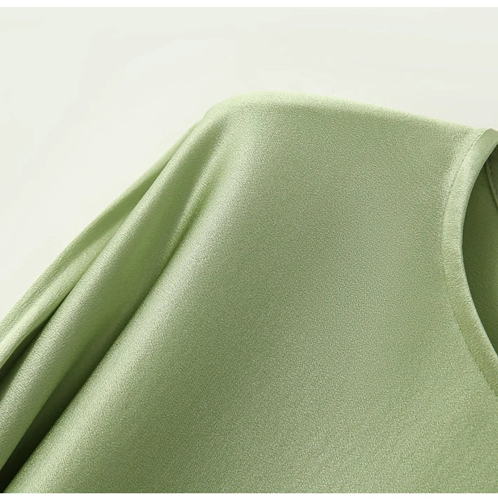 Silk Satin Batwing Sleeve Blouse