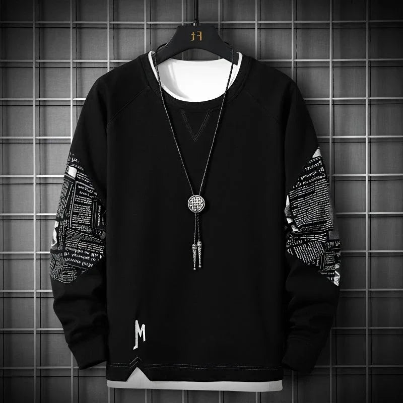 Men's Black Graphic Hoodie – Cotton, Hooded, Casual