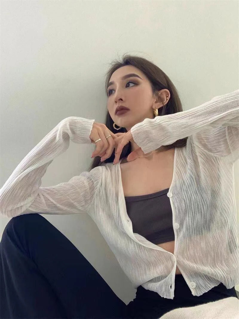 Korean Style See-Through Sunscreen Cardigan