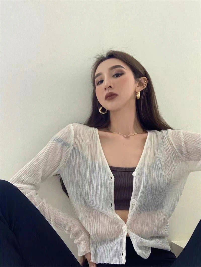 Korean Style See-Through Sunscreen Cardigan