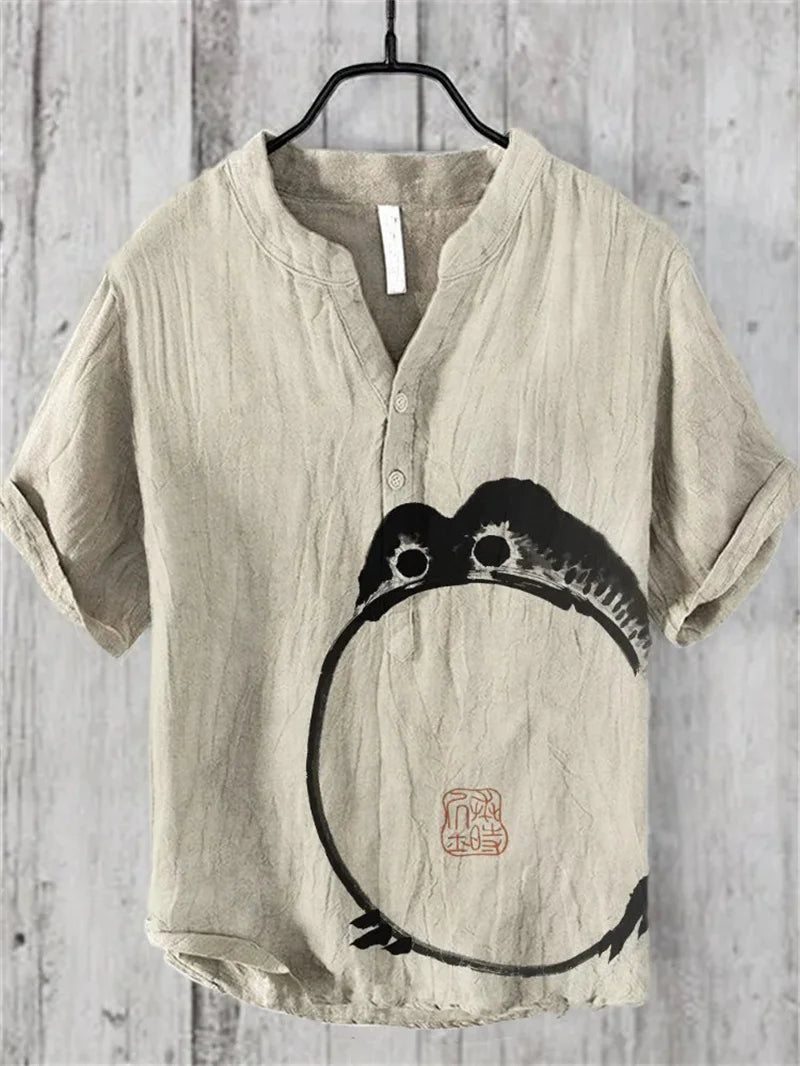 Men’s Multi-Color V-Neck Casual Shirt – Relaxed Fit