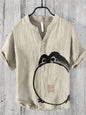 Men’s Multi-Color V-Neck Casual Shirt – Relaxed Fit