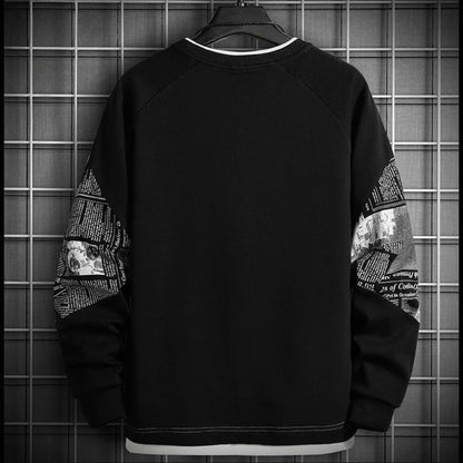 Men's Black Graphic Hoodie – Cotton, Hooded, Casual