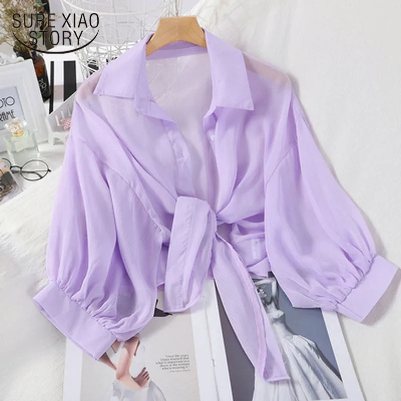 Silk Satin Batwing Sleeve Blouse