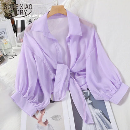 Silk Satin Batwing Sleeve Blouse