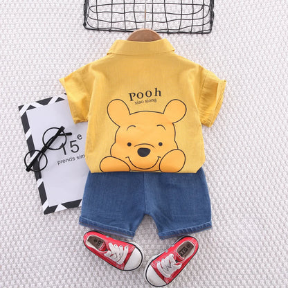 Boys Summer Cartoon Shirt & Shorts Set