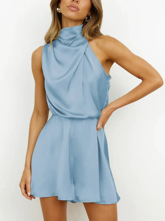 Elegant Satin Jumpsuit – Wide Leg & Sleeveless