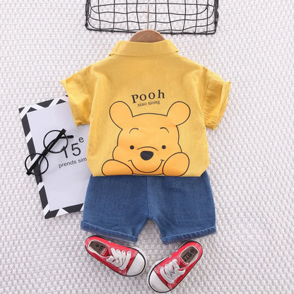 Boys Summer Cartoon Shirt & Shorts Set