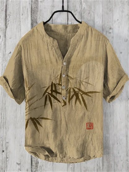 Men’s Multi-Color V-Neck Casual Shirt – Relaxed Fit