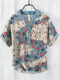 Men’s Multi-Color V-Neck Casual Shirt – Relaxed Fit