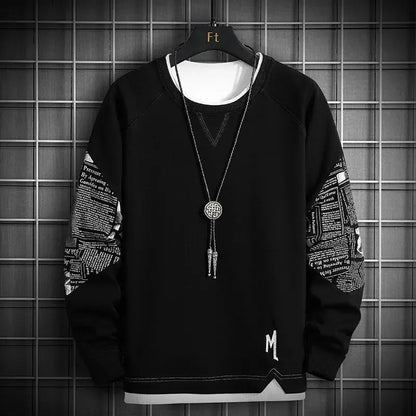 Men's Black Graphic Hoodie – Cotton, Hooded, Casual