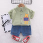 Boys Summer Cartoon Shirt & Shorts Set