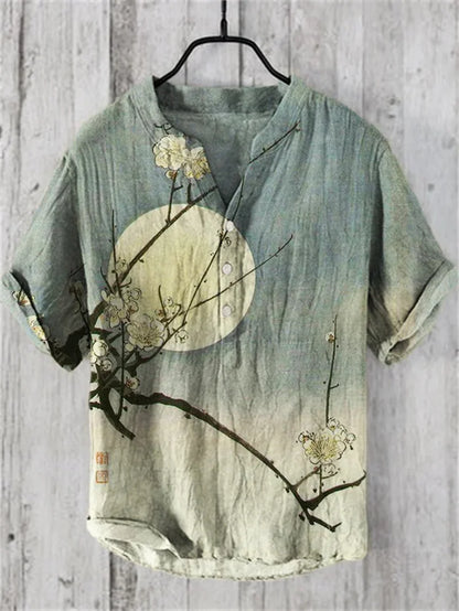Men’s Multi-Color V-Neck Casual Shirt – Relaxed Fit