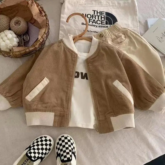 Casual Boys Corduroy Coat – Spring/Autumn Fashion
