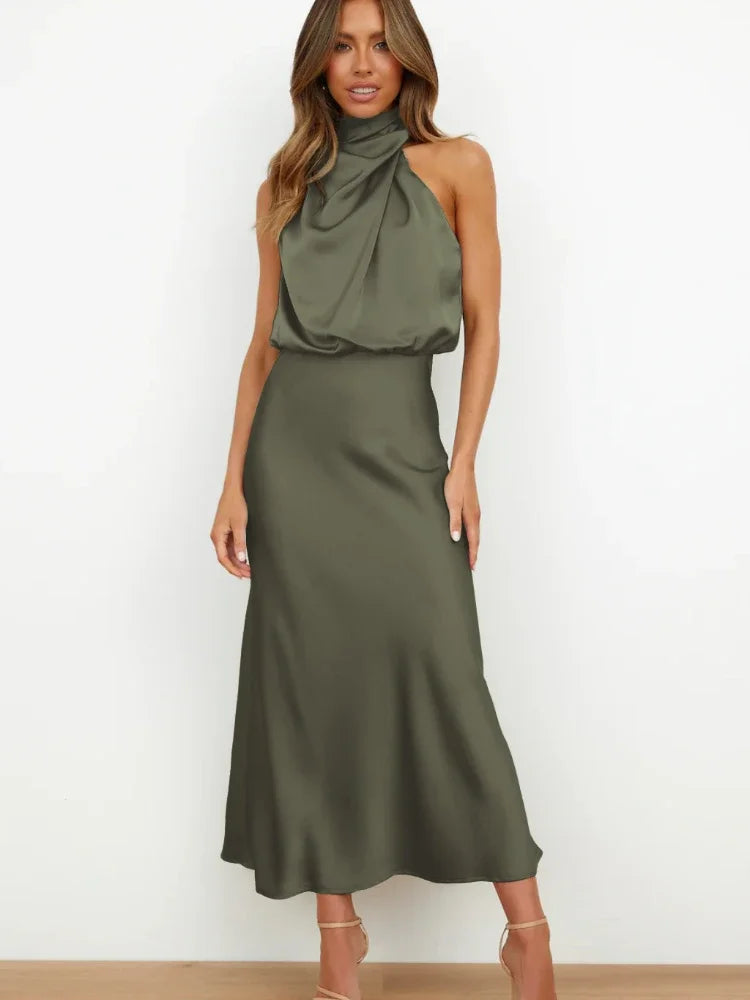 Elegant Satin Jumpsuit – Wide Leg & Sleeveless