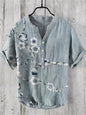 Men’s Multi-Color V-Neck Casual Shirt – Relaxed Fit