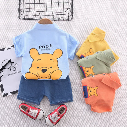 Boys Summer Cartoon Shirt & Shorts Set