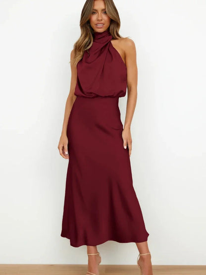 Elegant Satin Jumpsuit – Wide Leg & Sleeveless