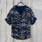 Men’s Multi-Color V-Neck Casual Shirt – Relaxed Fit